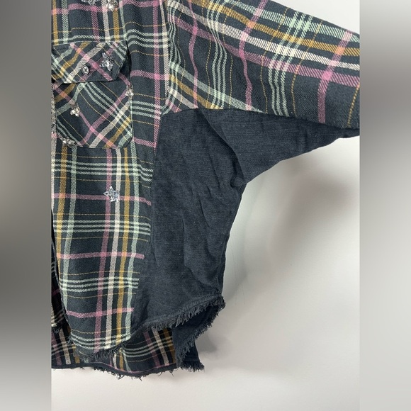 Free People Constellations Within Plaid Shacket Jacket Button Up Top XS - Picture 10 of 12